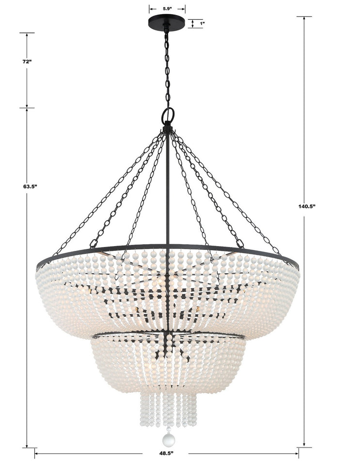 Crystorama - 614-MK - 15 Light Chandelier - Rylee - Matte Black