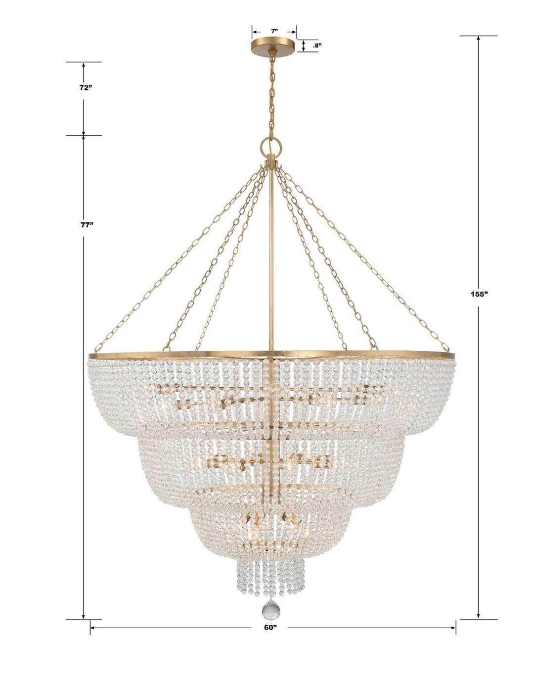 Crystorama - 618-GA - 24 Light Chandelier - Rylee - Antique Gold