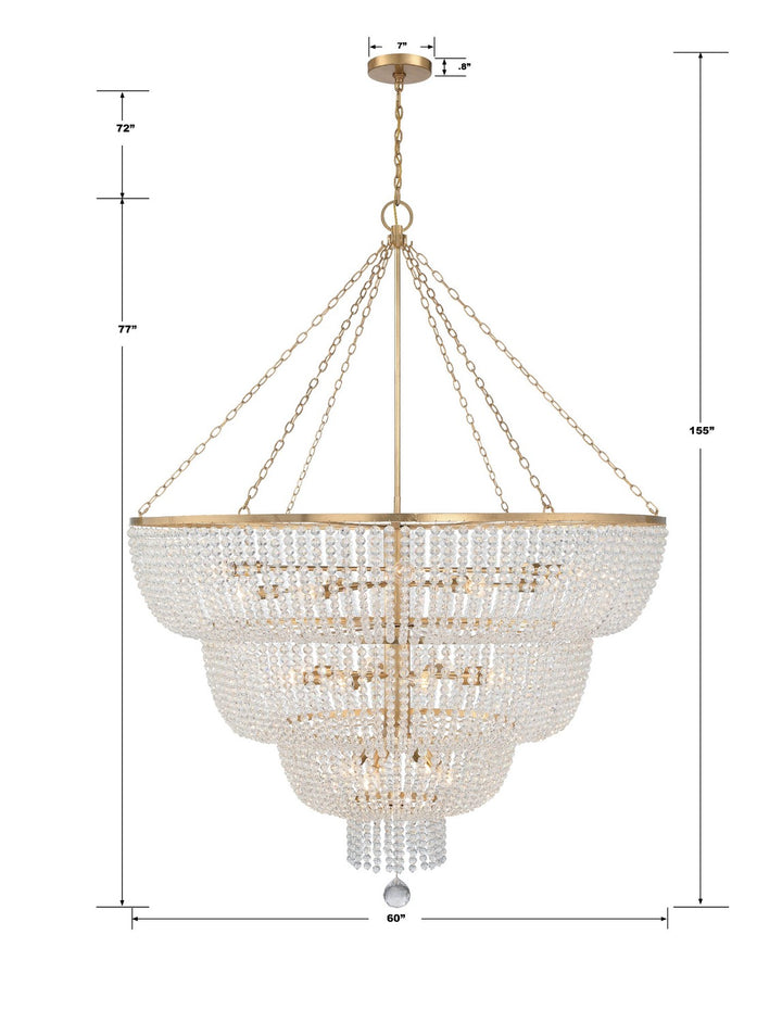 Crystorama - 618-GA - 24 Light Chandelier - Rylee - Antique Gold