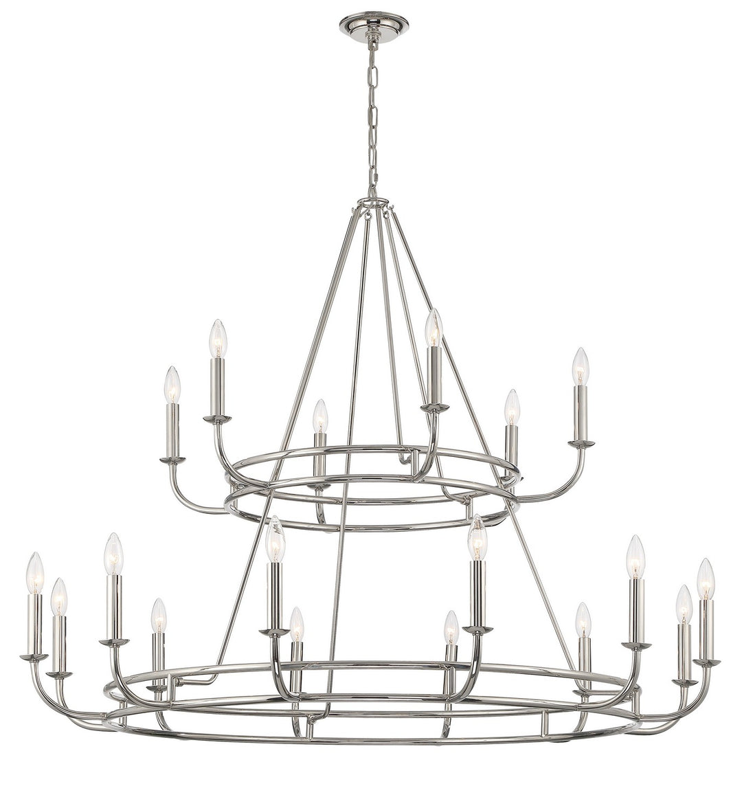Bailey 18 Light Chandelier in Polished Nickel - available from The Lighting Shoppe, trusted by Canadian homeowners