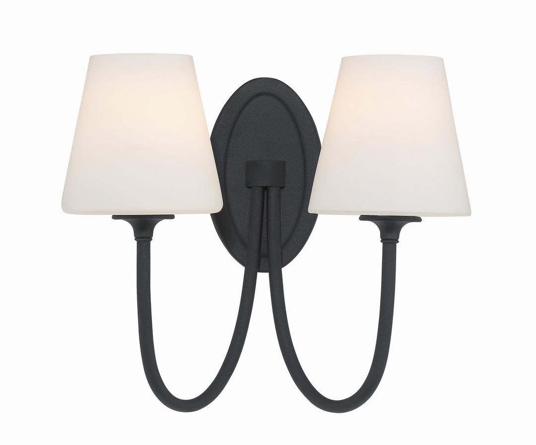 Juno Two Light Wall Sconce in Black Forged - available from The Lighting Shoppe, trusted by Canadian homeowners