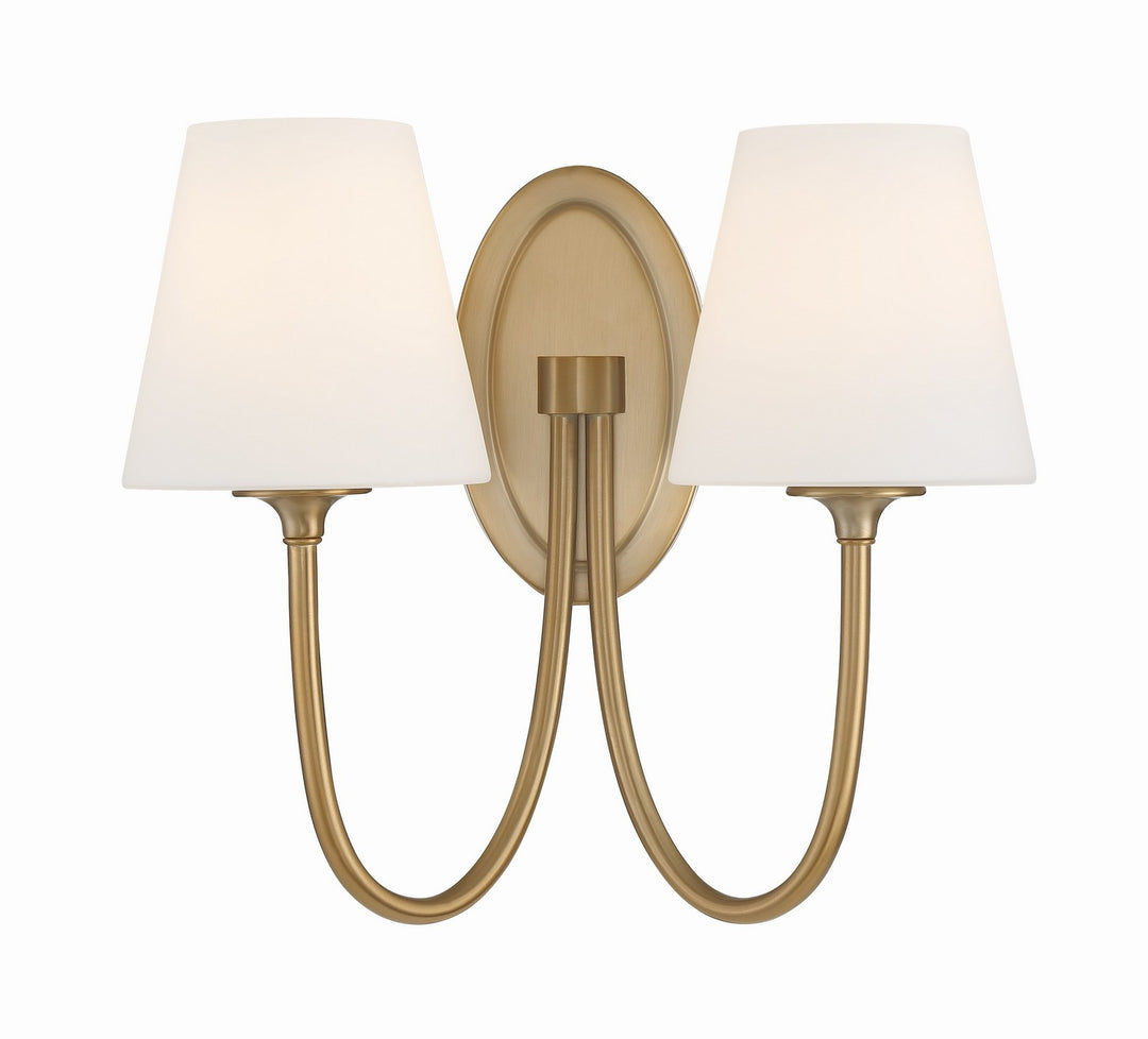 Juno Two Light Wall Sconce in Vibrant Gold - available from The Lighting Shoppe, trusted by Canadian homeowners