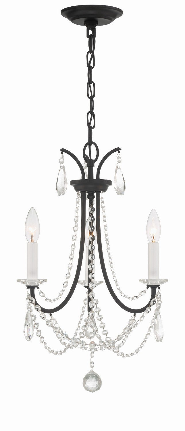 Karrington Three Light Mini Chandelier in Matte Black - available from The Lighting Shoppe, trusted by Canadian homeowners