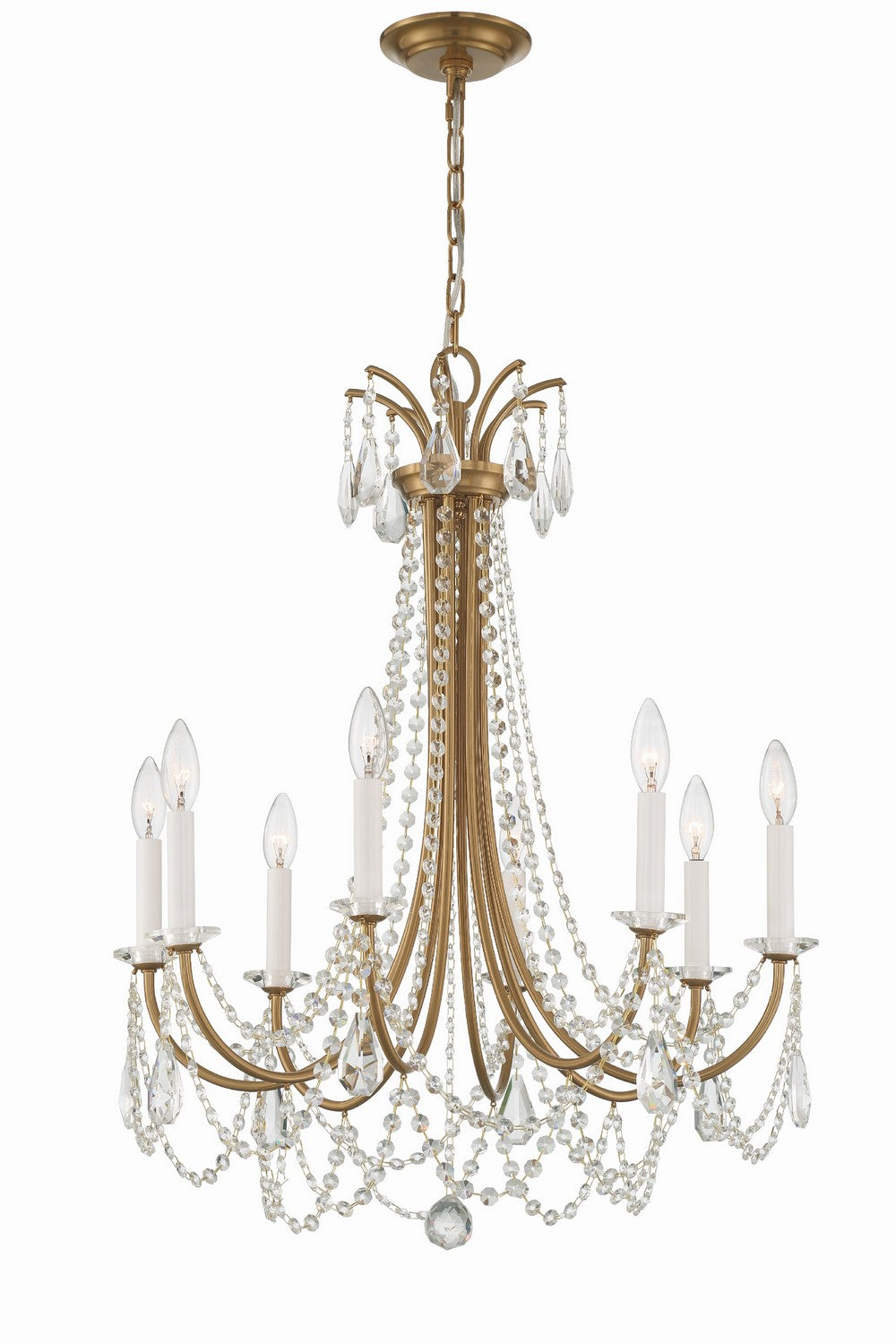 Karrington Eight Light Chandelier in Aged Brass - available from The Lighting Shoppe, trusted by Canadian homeowners
