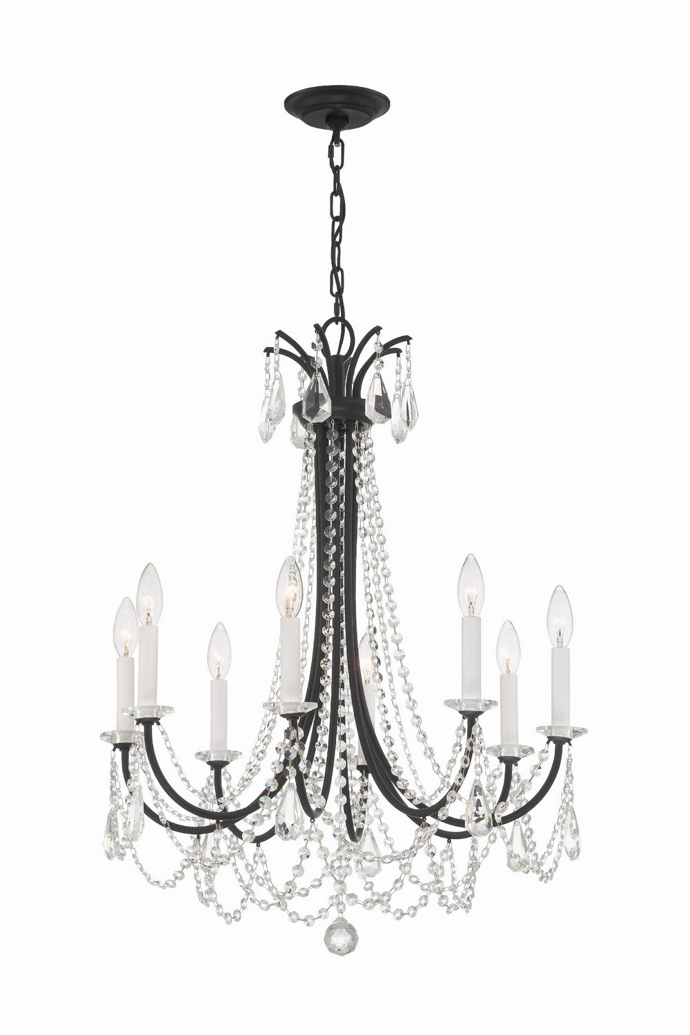 Karrington Eight Light Chandelier in Matte Black - available from The Lighting Shoppe, trusted by Canadian homeowners