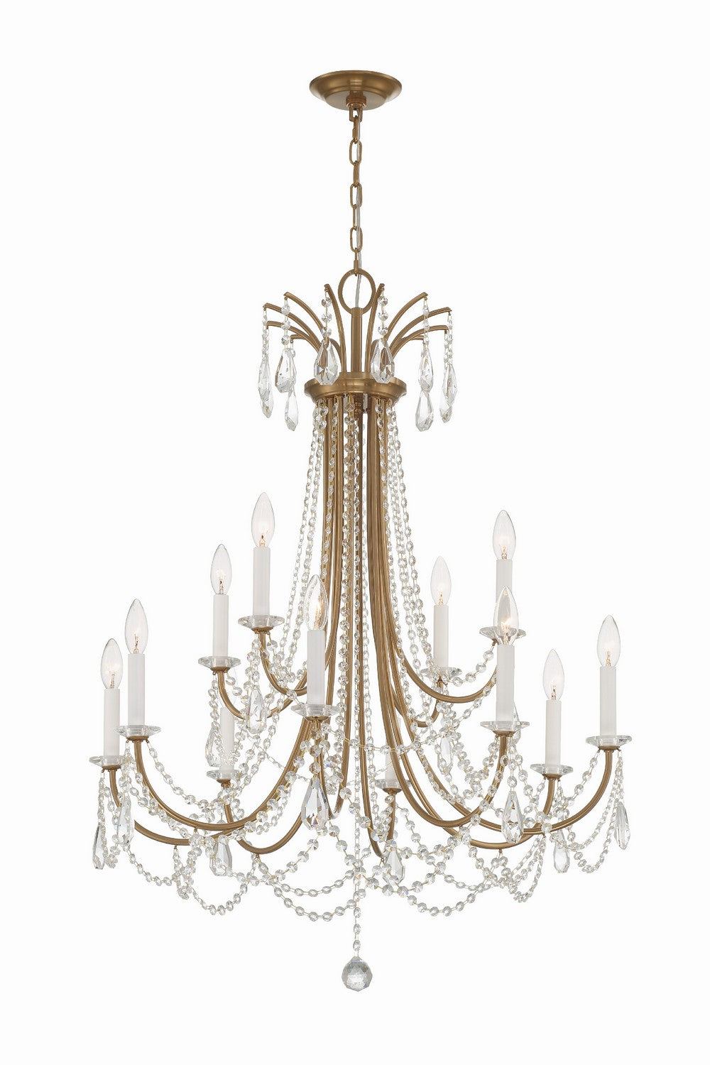 Karrington 12 Light Chandelier in Aged Brass - available from The Lighting Shoppe, trusted by Canadian homeowners