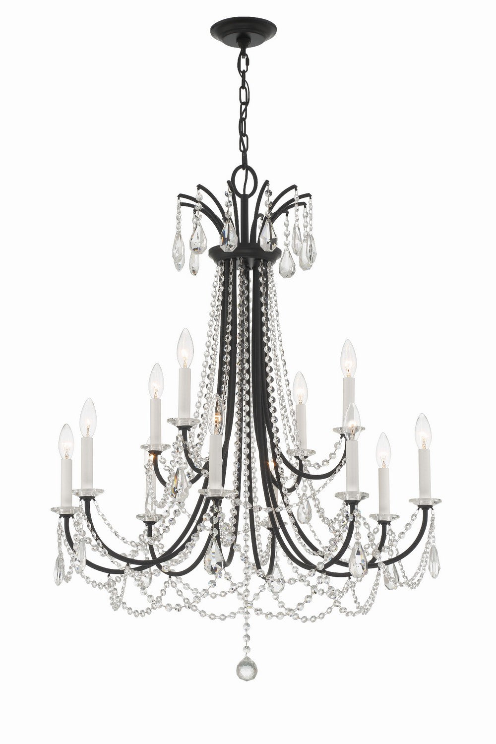 Karrington 12 Light Chandelier in Matte Black - available from The Lighting Shoppe, trusted by Canadian homeowners