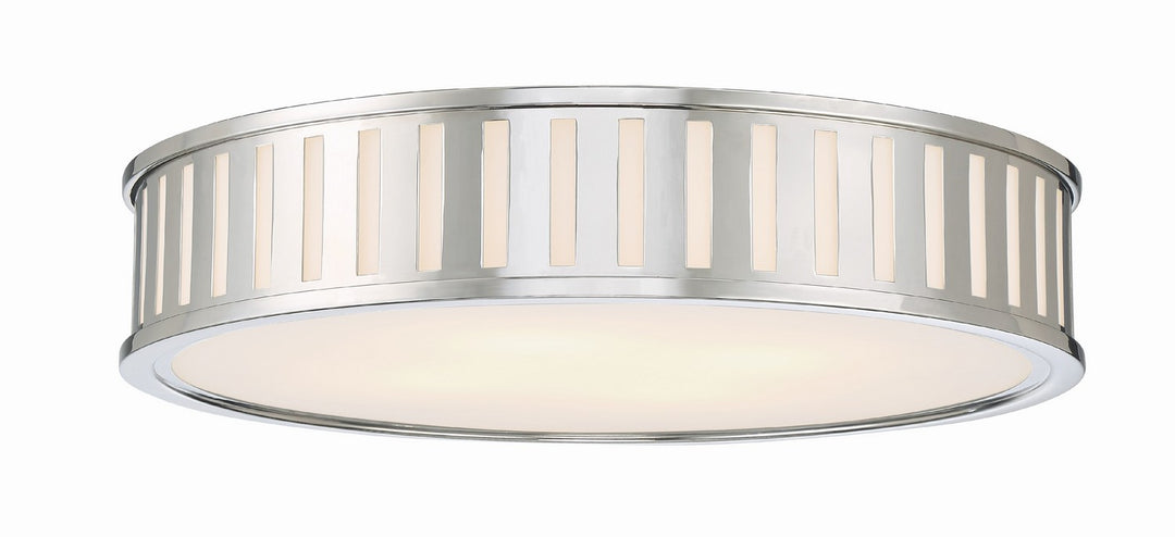 Kendal Four Light Flush Mount in Polished Nickel - available from The Lighting Shoppe, trusted by Canadian homeowners