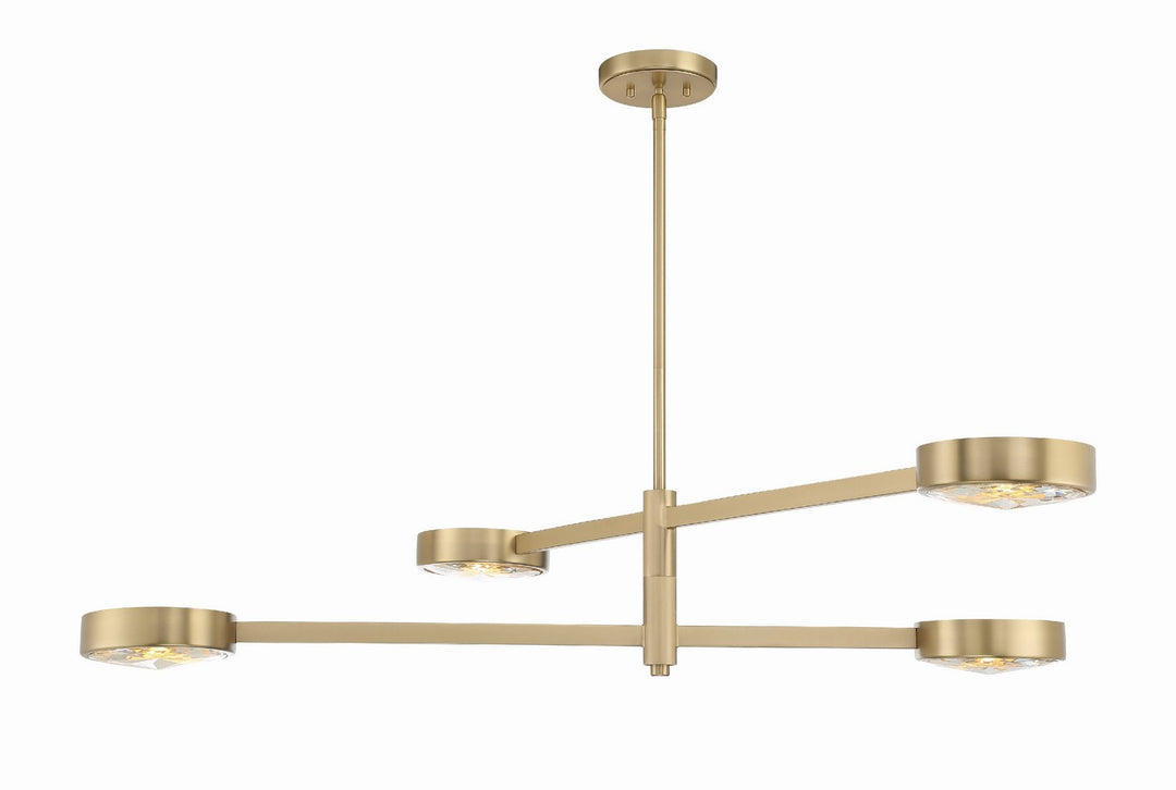Orson Four Light Chandelier in Modern Gold - available from The Lighting Shoppe, trusted by Canadian homeowners