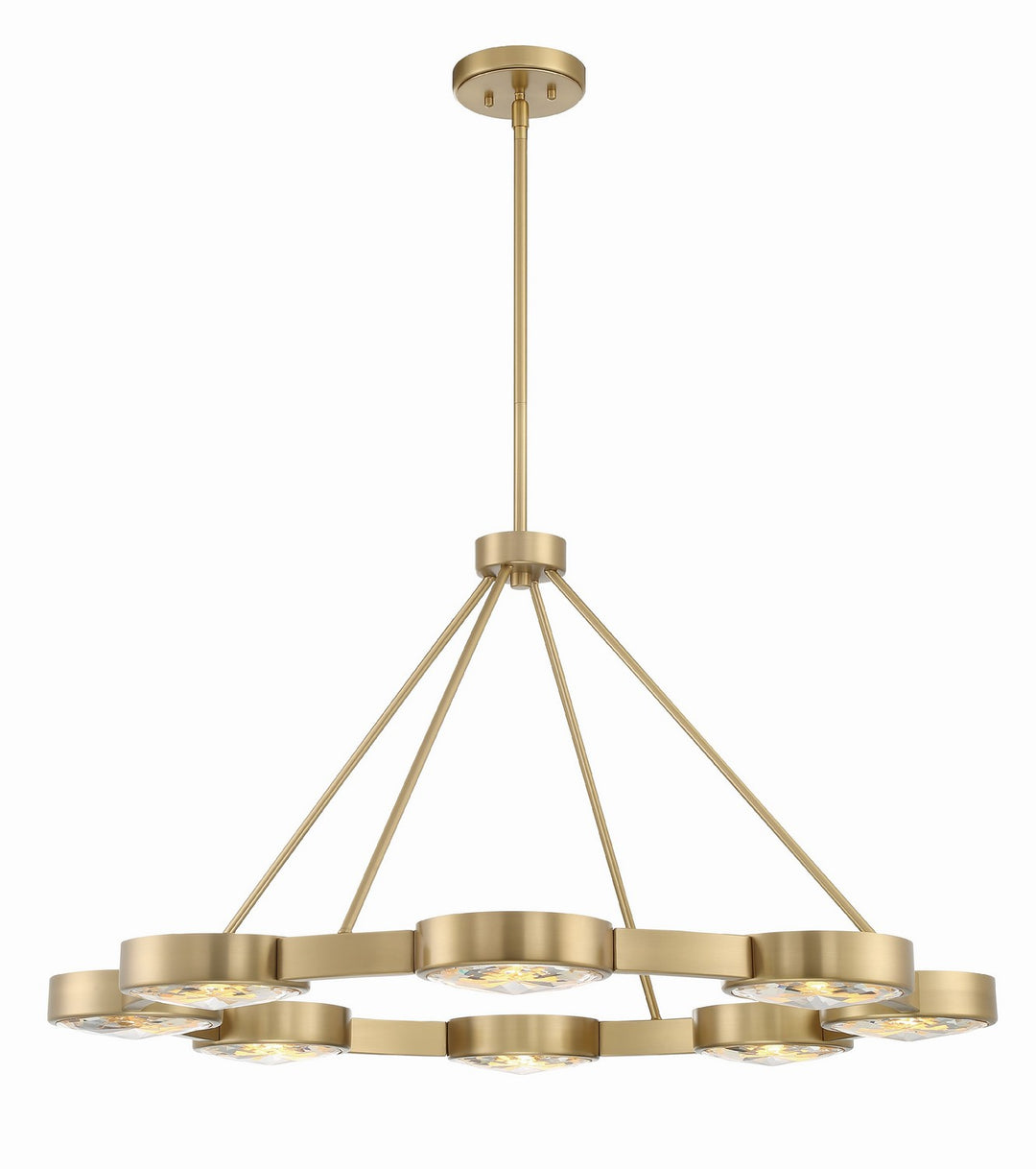 Orson Eight Light Pendant in Modern Gold - available from The Lighting Shoppe, trusted by Canadian homeowners