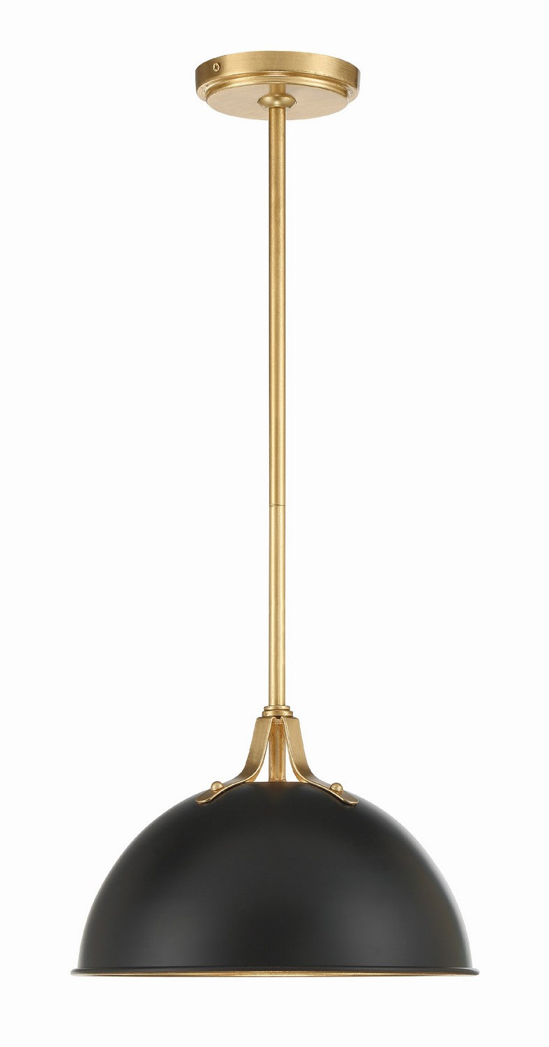 Soto One Light Pendant in Matte Black + Antique Gold - available from The Lighting Shoppe, trusted by Canadian homeowners