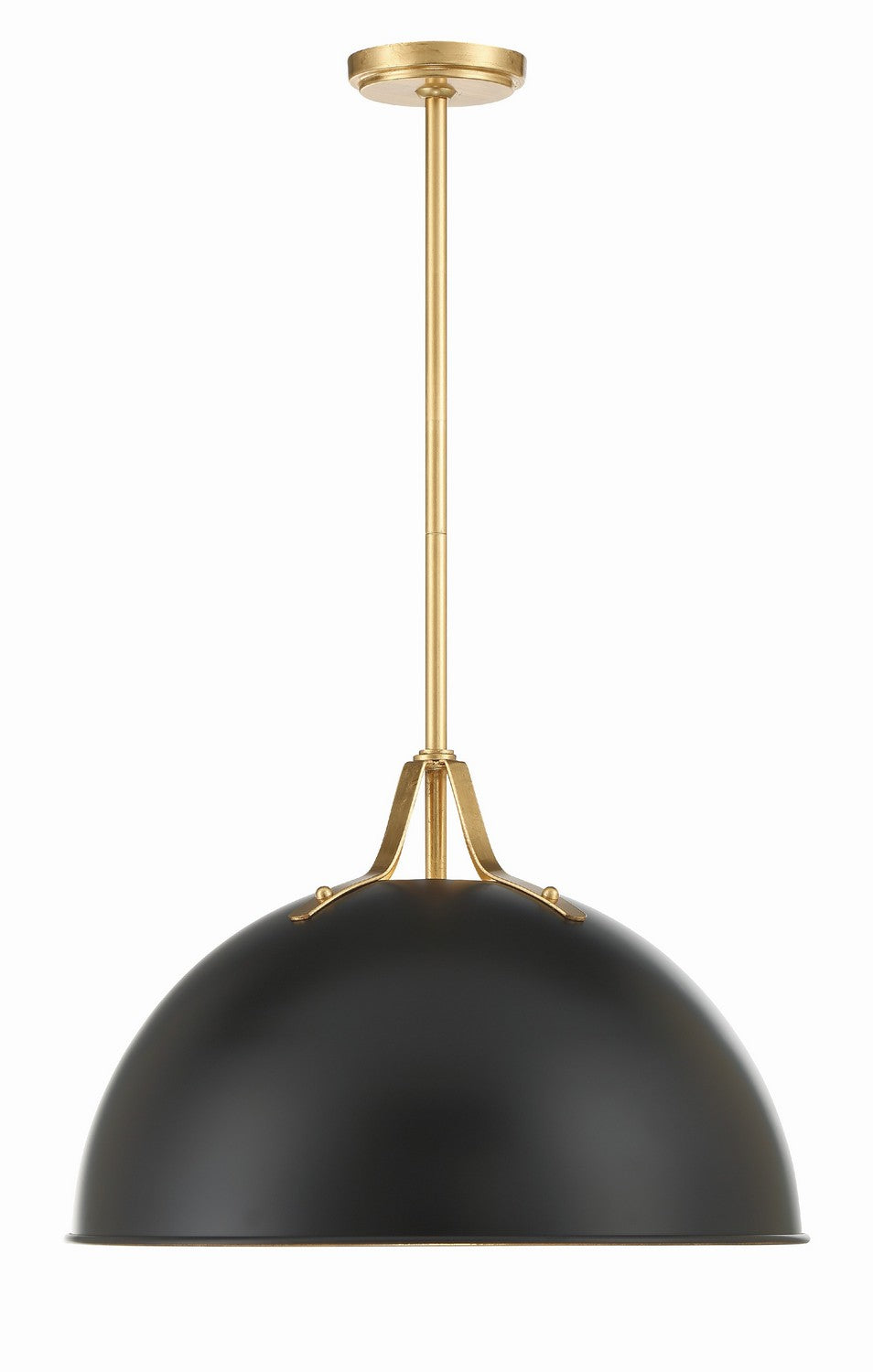 Soto One Light Pendant in Matte Black + Antique Gold - available from The Lighting Shoppe, trusted by Canadian homeowners