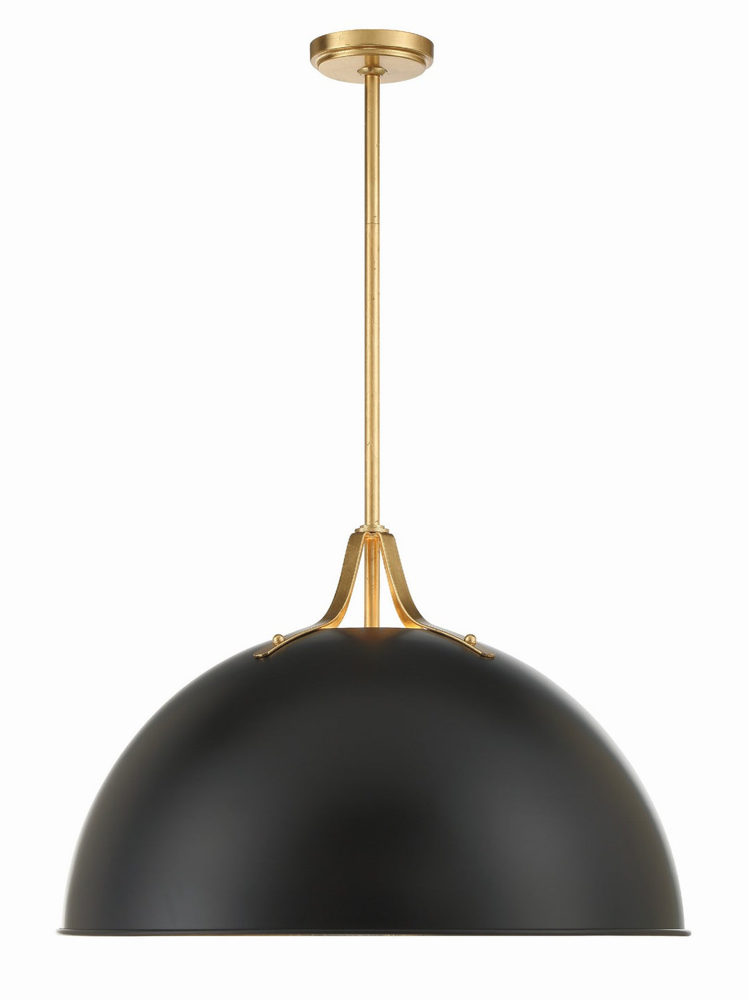 Soto Three Light Pendant in Matte Black + Antique Gold - available from The Lighting Shoppe, trusted by Canadian homeowners