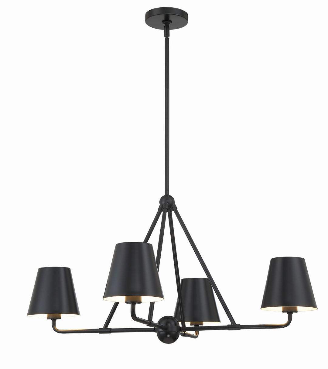 Xavier Four Light Chandelier in Matte Black - available from The Lighting Shoppe, trusted by Canadian homeowners
