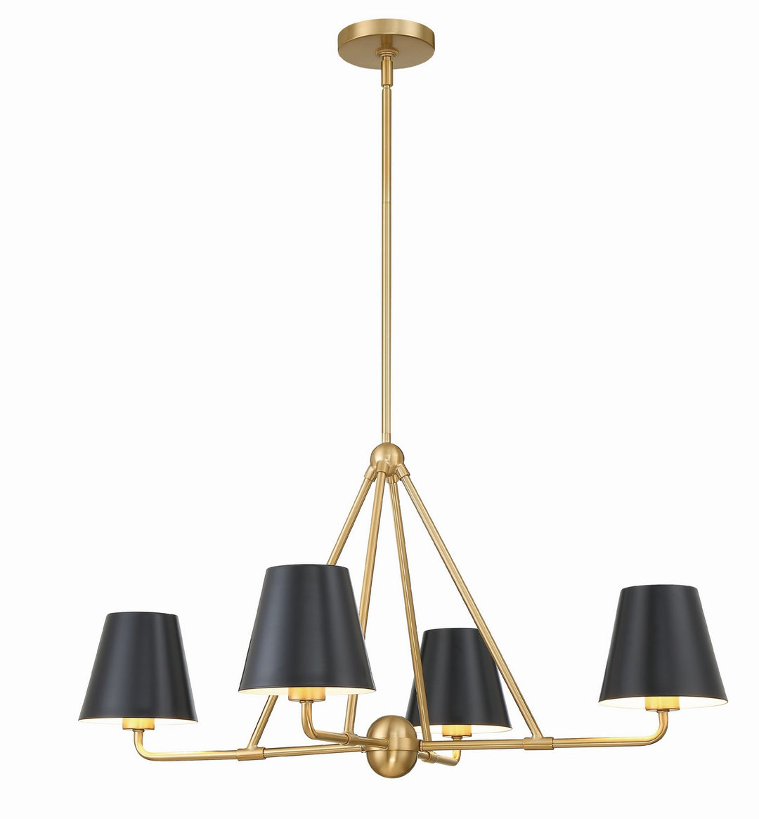 Xavier Four Light Chandelier in Vibrant Gold - available from The Lighting Shoppe, trusted by Canadian homeowners
