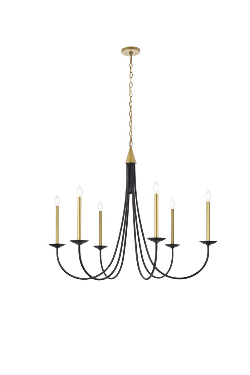 Cohen Six Light Pendant in Black And Brass - available from The Lighting Shoppe, trusted by Canadian homeowners
