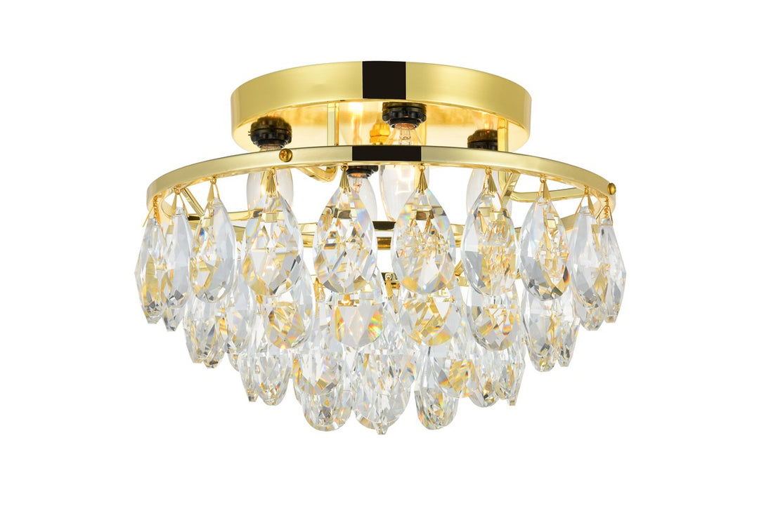 Clara Four Light Flush Mount in Gold - available from The Lighting Shoppe, trusted by Canadian homeowners