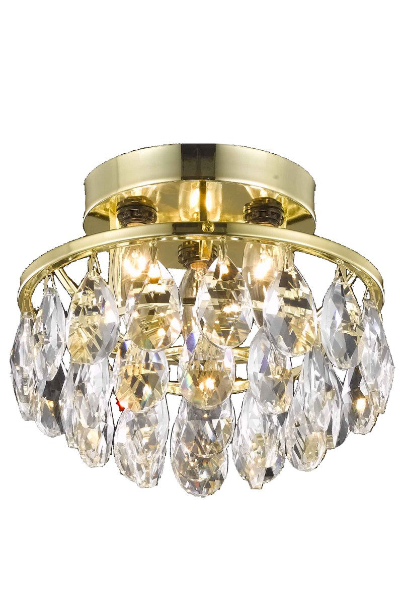Clara Three Light Flush Mount in Gold - available from The Lighting Shoppe, trusted by Canadian homeowners