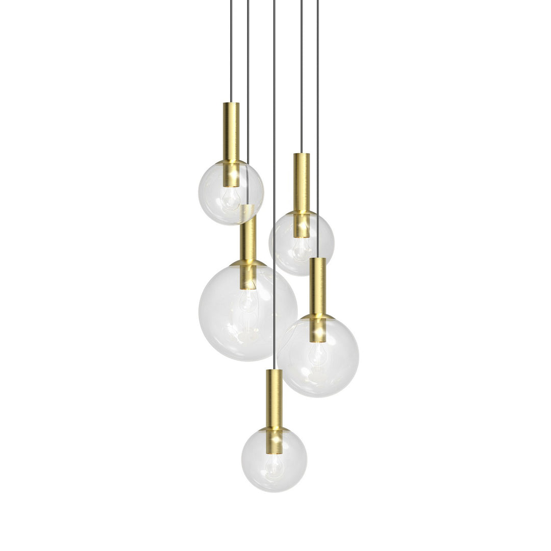 Sonneman - 3765.38 - Five Light Pendant - Bubbles - Satin Brass