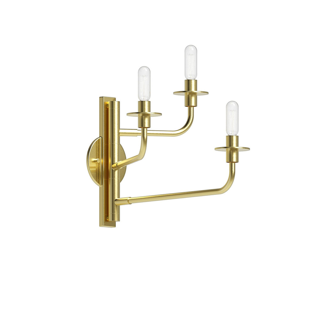 Atelier Three Light Wall Sconce in Satin Brass - available from The Lighting Shoppe, trusted by Canadian homeowners
