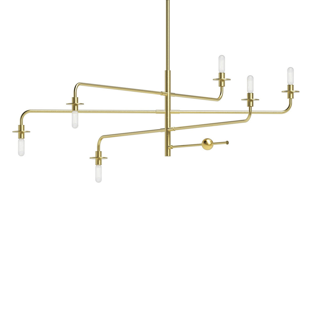 Atelier Six Light Pendant in Satin Brass - available from The Lighting Shoppe, trusted by Canadian homeowners