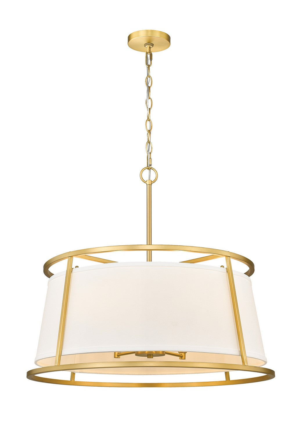 Lenyx Pendant Six Light Chandelier in Rubbed Brass - available from The Lighting Shoppe, trusted by Canadian homeowners