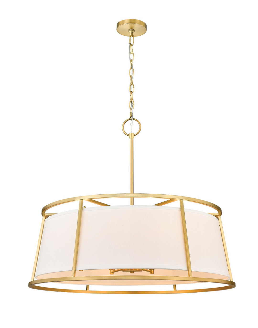 Lenyx Pendant Eight Light Chandelier in Rubbed Brass - available from The Lighting Shoppe, trusted by Canadian homeowners
