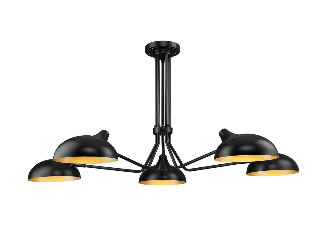Bellamy Five Light Semi Flush Mount in Matte Black - available from The Lighting Shoppe, trusted by Canadian homeowners