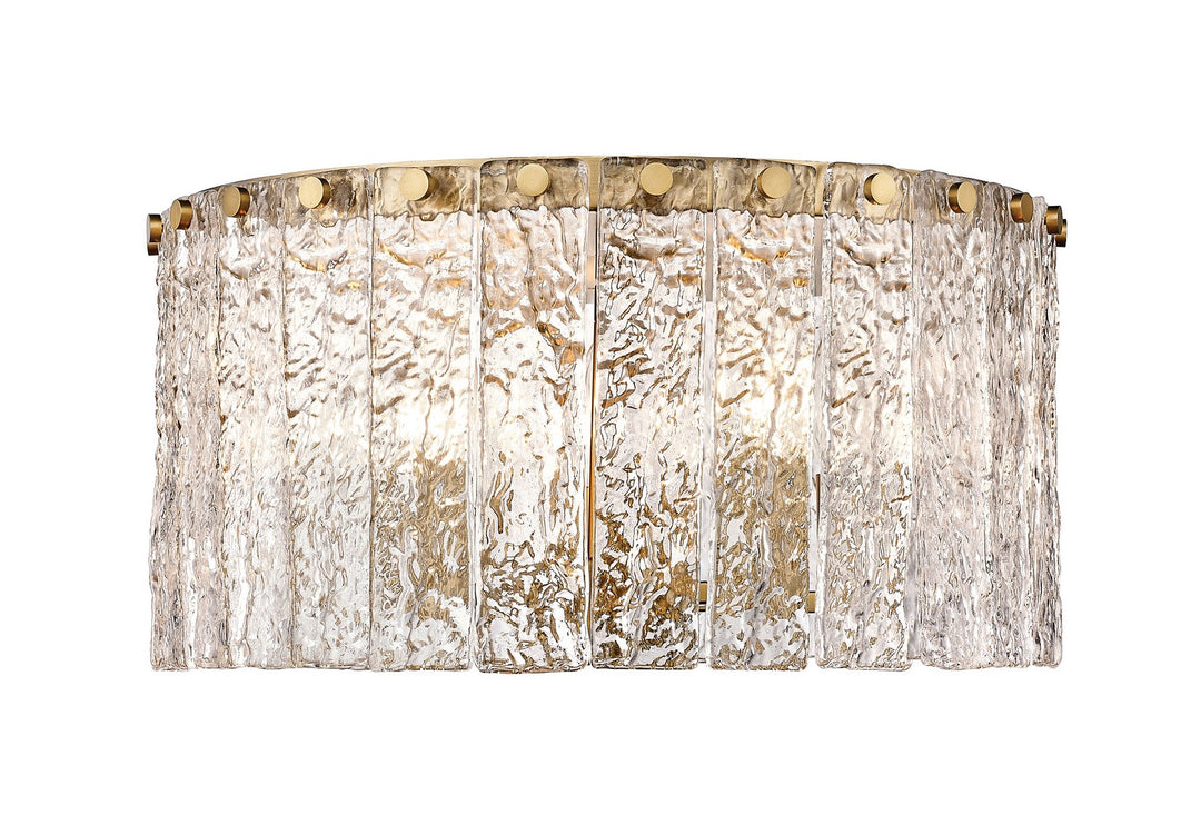 Glacier Five Light Flush Mount in Modern Gold - available from The Lighting Shoppe, trusted by Canadian homeowners