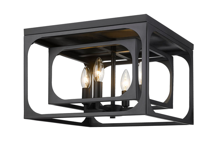Easton Four Light Flush Mount in Matte Black - available from The Lighting Shoppe, trusted by Canadian homeowners