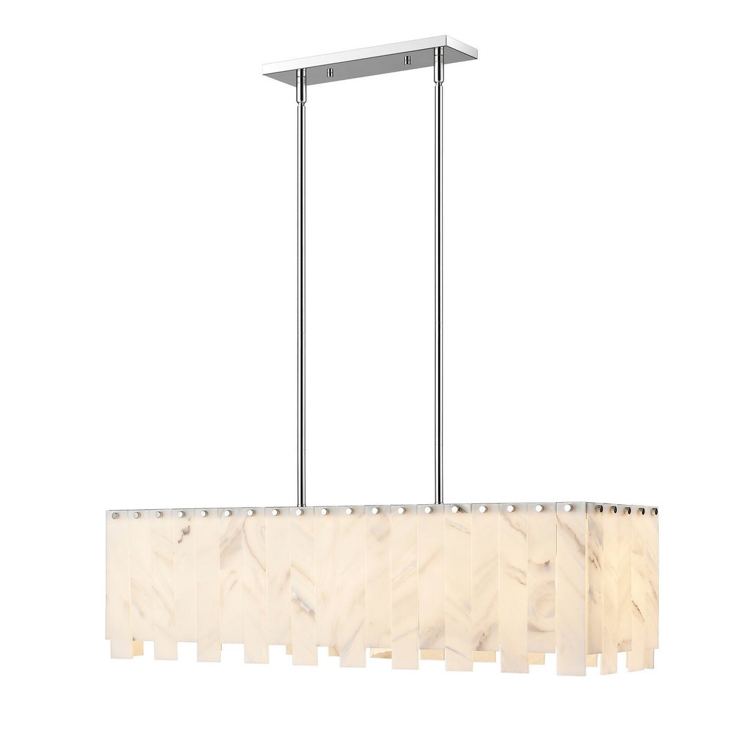 Viviana Five Light Linear Chandelier in Polished Nickel - available from The Lighting Shoppe, trusted by Canadian homeowners