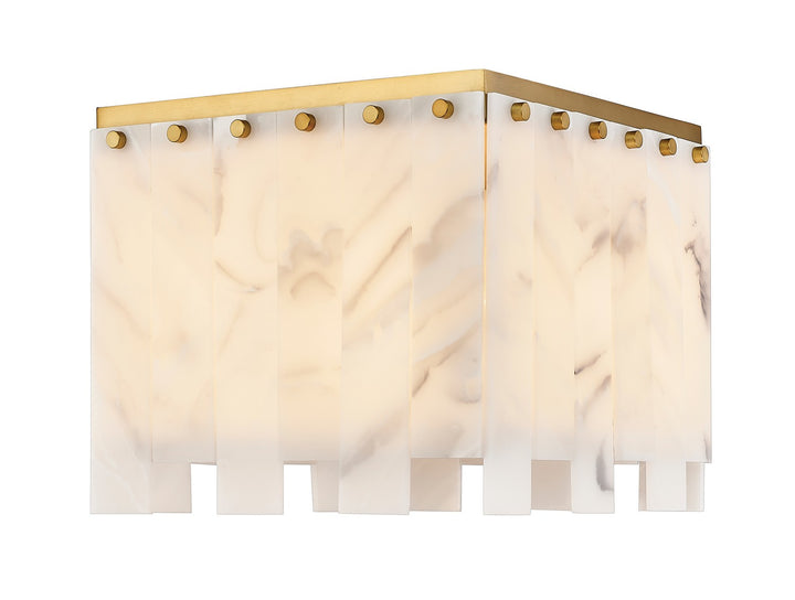 Viviana Four Light Flush Mount in Rubbed Brass - available from The Lighting Shoppe, trusted by Canadian homeowners