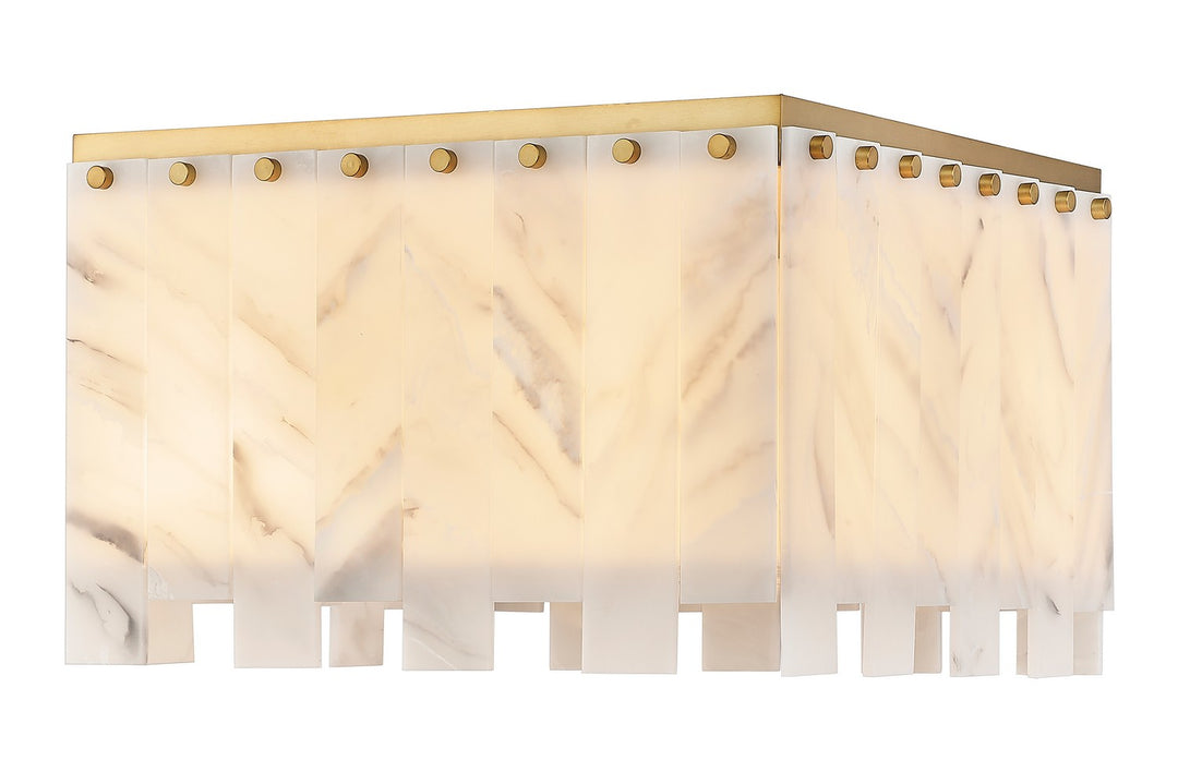 Viviana Six Light Flush Mount in Rubbed Brass - available from The Lighting Shoppe, trusted by Canadian homeowners