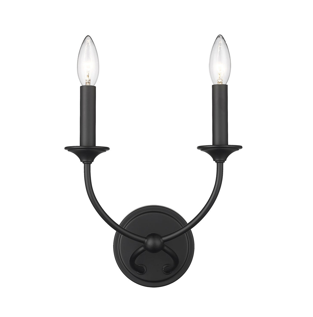 Arabella Two Light Wall Sconce in Matte Black - available from The Lighting Shoppe, trusted by Canadian homeowners