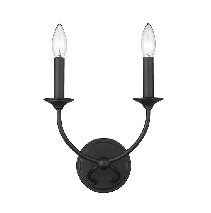 Arabella Two Light Wall Sconce in Matte Black - available from The Lighting Shoppe, trusted by Canadian homeowners
