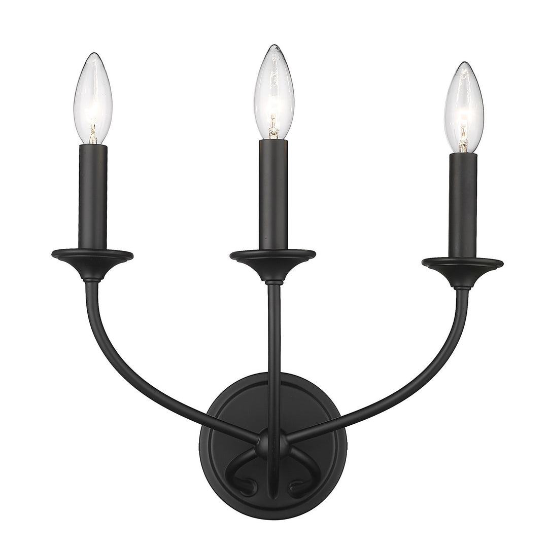Arabella Three Light Wall Sconce in Matte Black - available from The Lighting Shoppe, trusted by Canadian homeowners