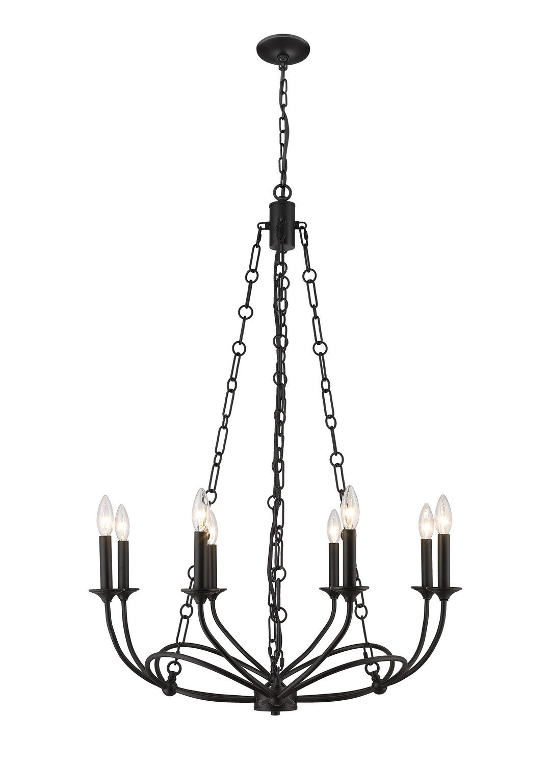 Arabella Eight Light Chandelier in Matte Black - available from The Lighting Shoppe, trusted by Canadian homeowners