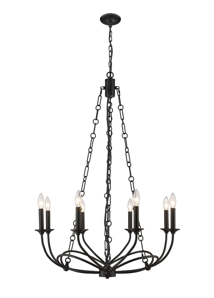Arabella Eight Light Chandelier in Matte Black - available from The Lighting Shoppe, trusted by Canadian homeowners