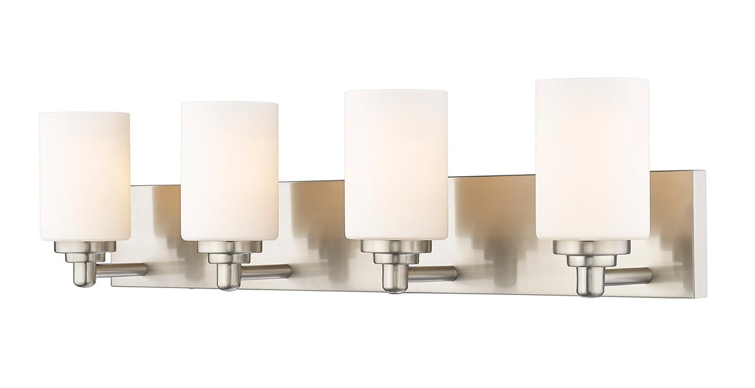 Soledad Four Light Vanity in Brushed Nickel - available from The Lighting Shoppe, trusted by Canadian homeowners