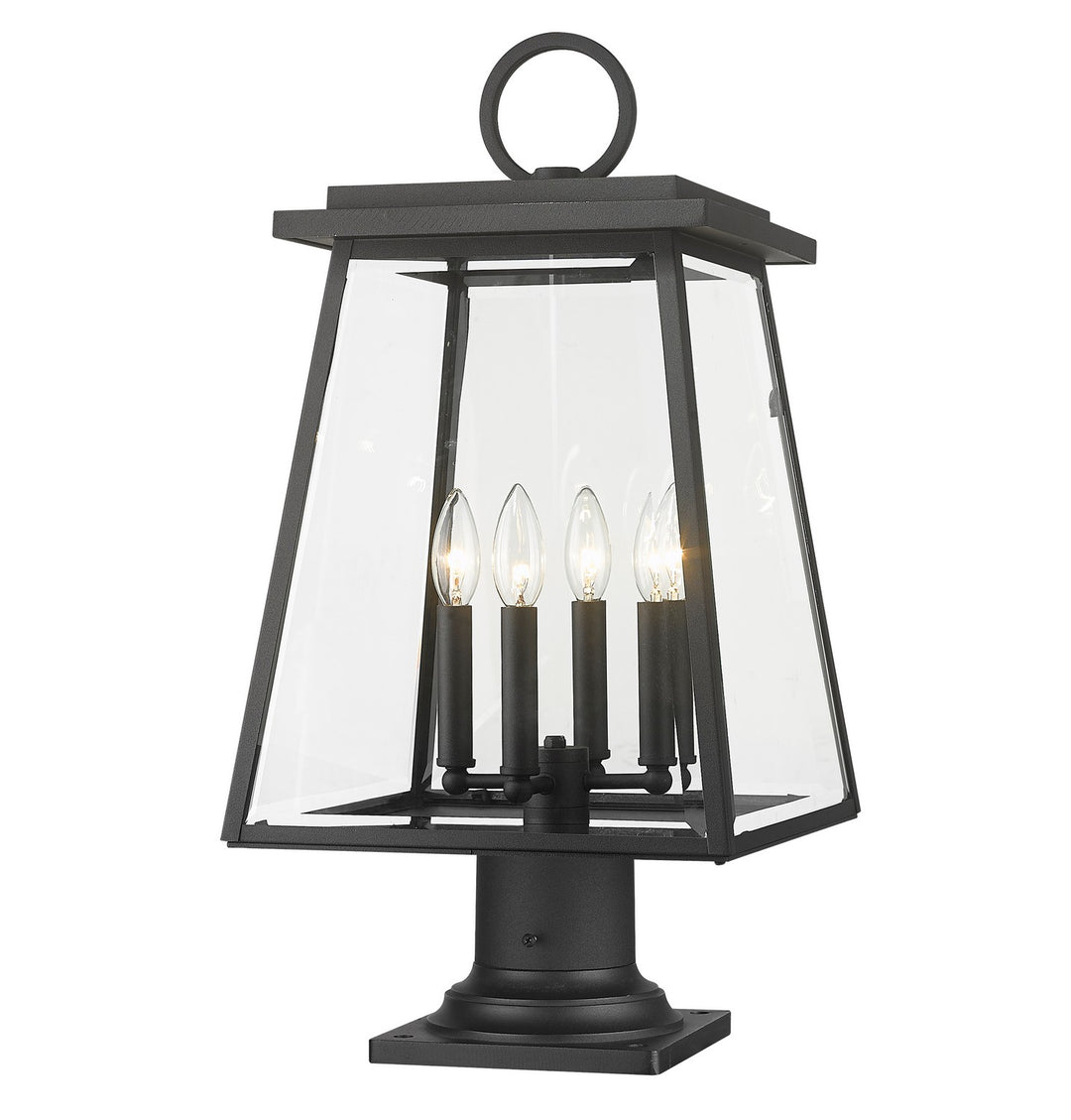 Broughton Four Light Outdoor Pier Mounted Fixture in Black - available from The Lighting Shoppe, trusted by Canadian homeowners