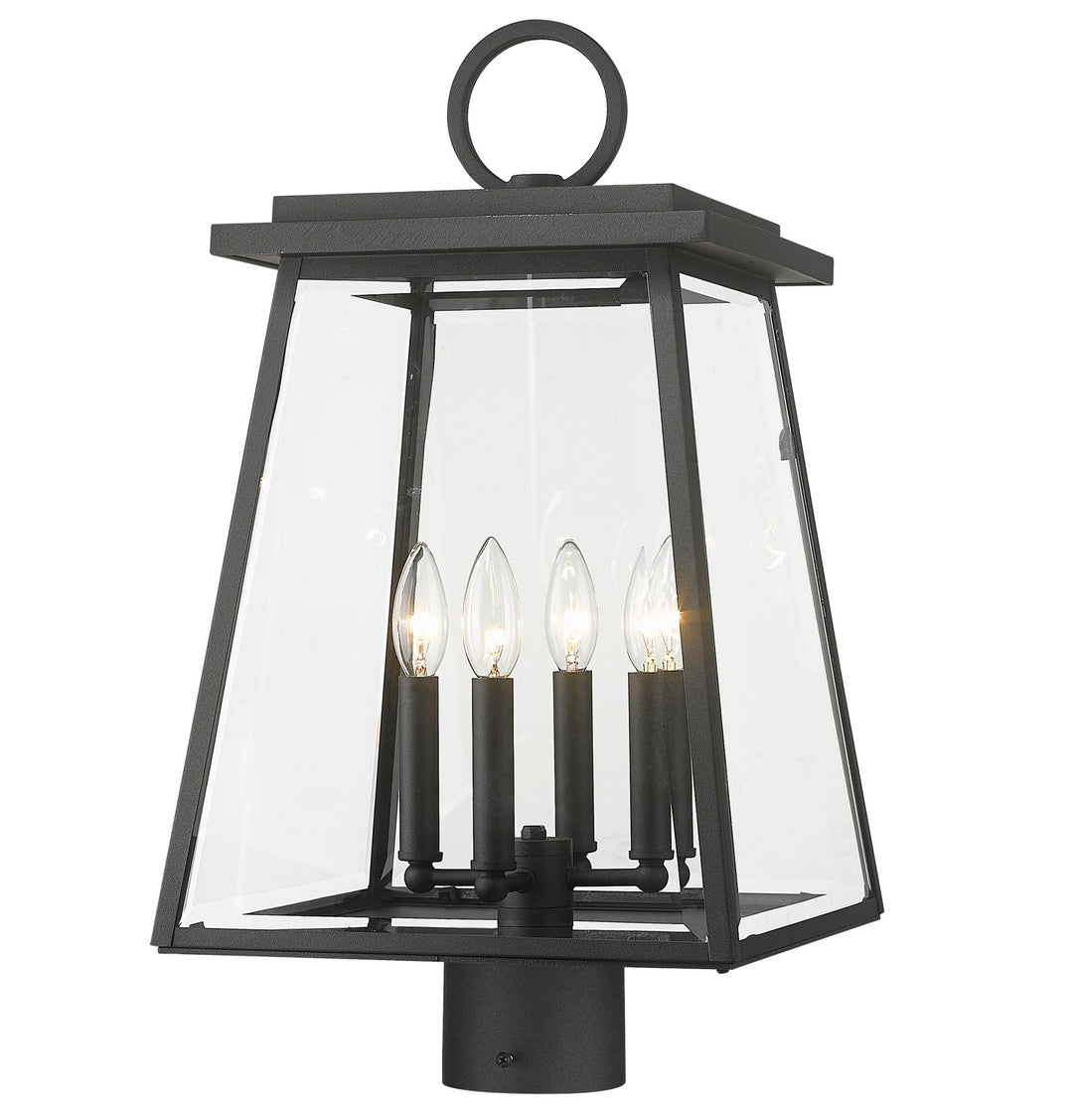 Broughton Four Light Outdoor Post Mount Fixture in Black - available from The Lighting Shoppe, trusted by Canadian homeowners