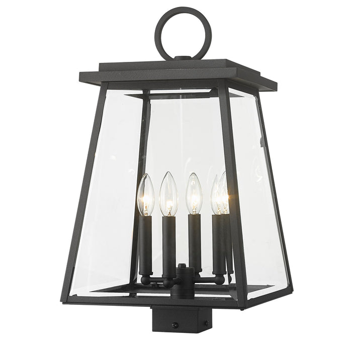 Broughton Four Light Outdoor Post Mount Fixture in Black - available from The Lighting Shoppe, trusted by Canadian homeowners