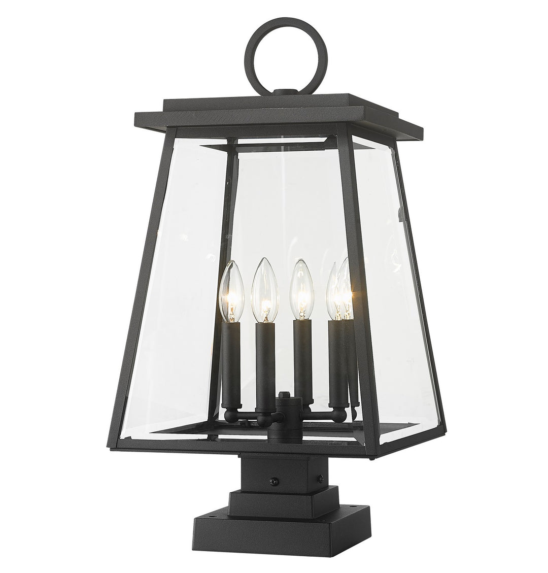 Broughton Four Light Outdoor Pier Mounted Fixture in Black - available from The Lighting Shoppe, trusted by Canadian homeowners