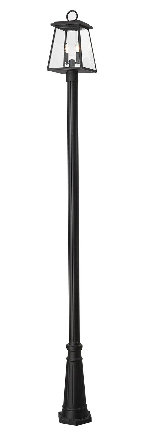 Broughton Two Light Outdoor Post Mounted Fixture in Black - available from The Lighting Shoppe, trusted by Canadian homeowners
