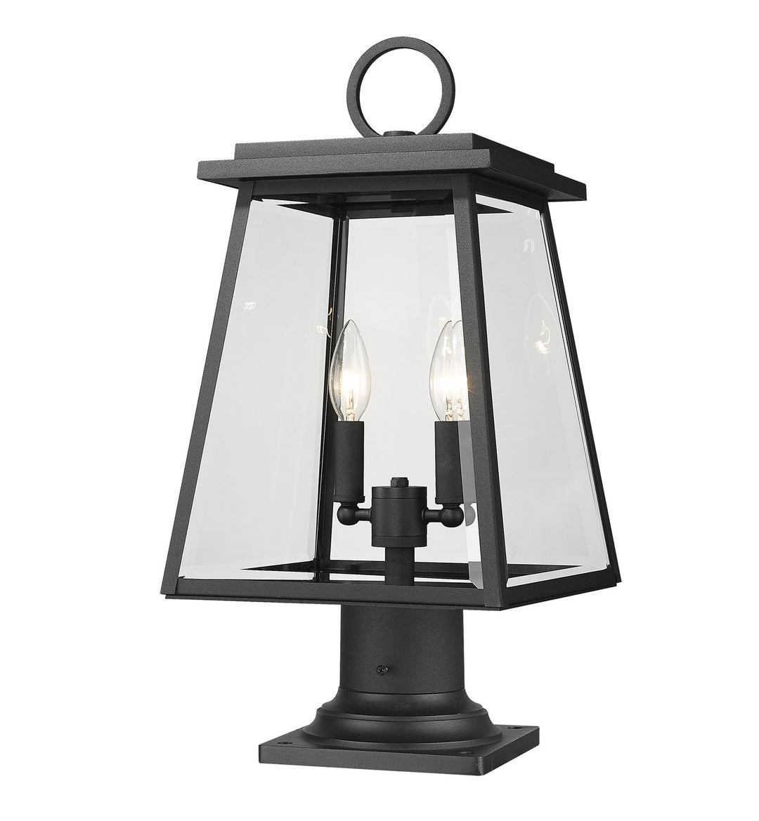 Broughton Two Light Outdoor Pier Mounted Fixture in Black - available from The Lighting Shoppe, trusted by Canadian homeowners