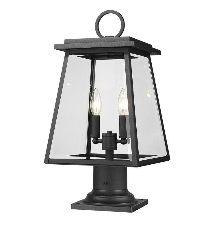 Broughton Two Light Outdoor Pier Mounted Fixture in Black - available from The Lighting Shoppe, trusted by Canadian homeowners