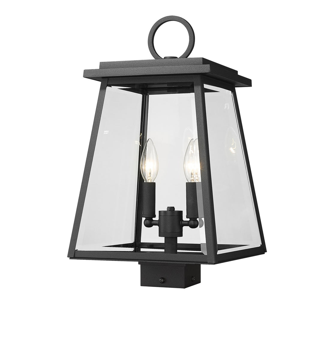 Broughton Two Light Outdoor Post Mount Fixture in Black - available from The Lighting Shoppe, trusted by Canadian homeowners