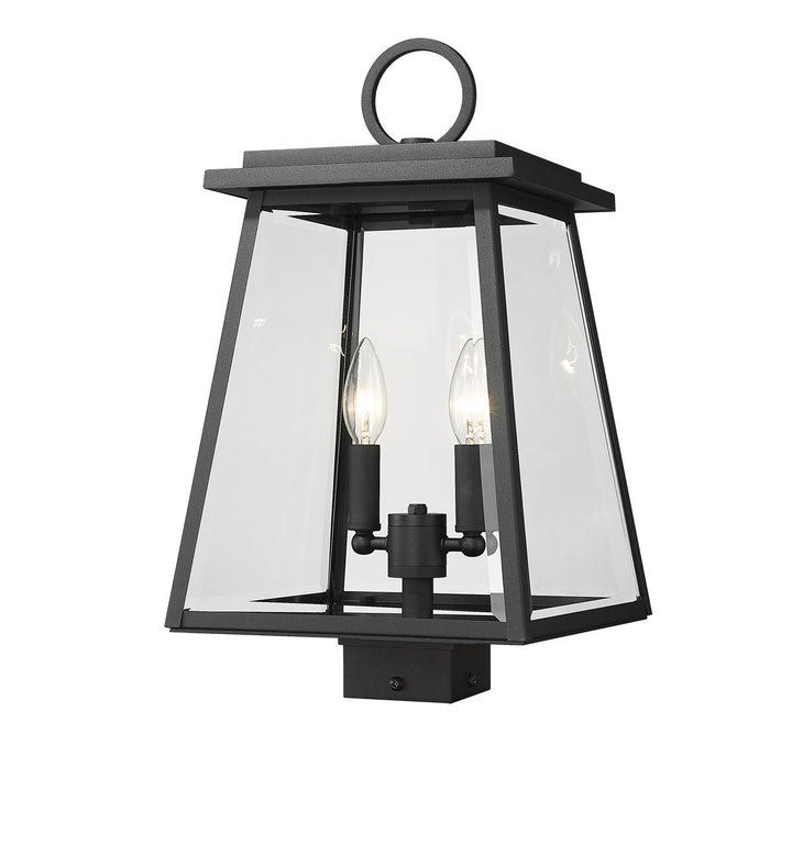 Broughton Two Light Outdoor Post Mount Fixture in Black - available from The Lighting Shoppe, trusted by Canadian homeowners