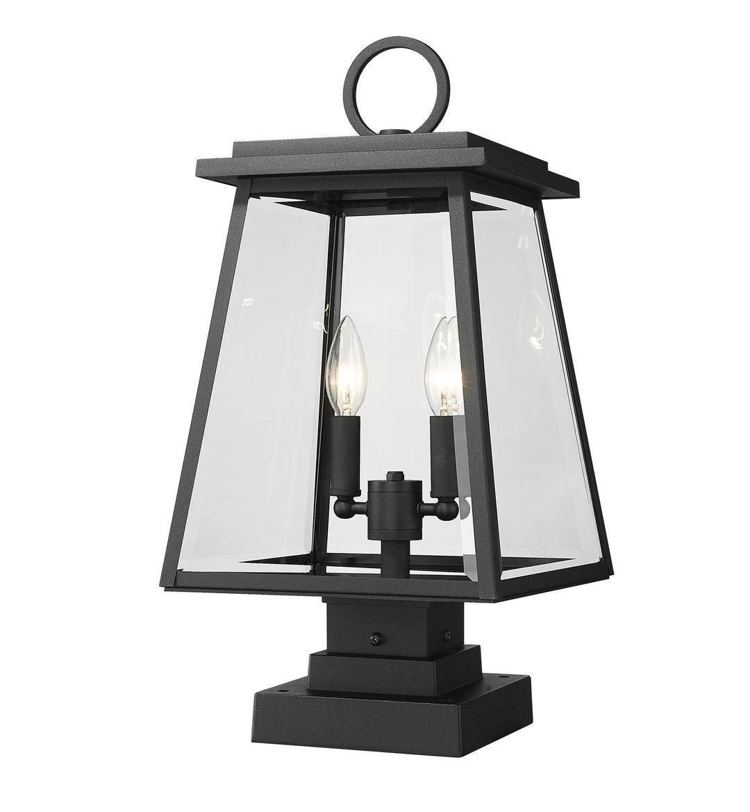 Broughton Two Light Outdoor Pier Mounted Fixture in Black - available from The Lighting Shoppe, trusted by Canadian homeowners