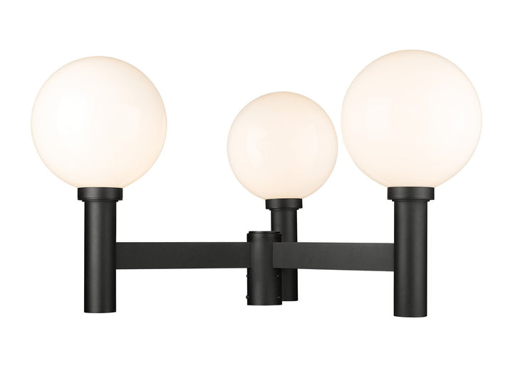 Laurent Three Light Outdoor Post Mount Fixture in Black - available from The Lighting Shoppe, trusted by Canadian homeowners